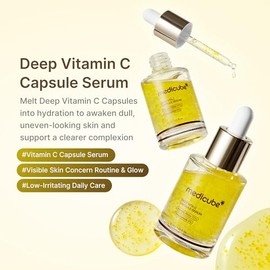 medicube Deep Vitamin C Capsule Serum | Hydrating Vitamin C Serum for Dull & Uneven-Looking Skin with Visible Concerns | Liposome Capsules for Smooth,