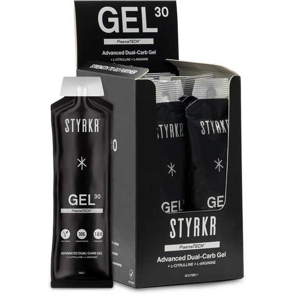GEL30 Energy Gels by Styrkr - 30g of Carbs -