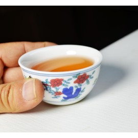YXHUPOT Teacup Chinese Gongfu Tea Cock Cups Mini 6pcs Porcelain Teabowl Colorful Multicolor