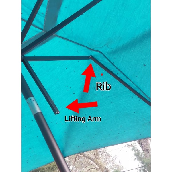 Ribcast Fast Fix 1" Broken Umbrella Rib Repair Kit Patio