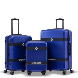 MegaChoice 3 Pieces Luggage Set, Hardshell 20"/24"/28" Expandable Suitcase With Tsa Lock And 360 Degree Spinner Wheels For Business Travel Blue（20/24/28）
