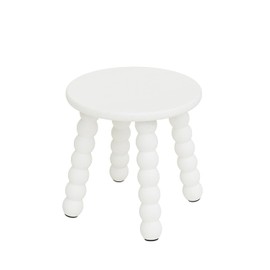 Masupu Solid Wooden Step Stool for Adults Kids, 11 inch Small Foot Stool, Non-Slip One Step Stool, Sturdy Foot Stool for Bathroom, Bedroom, Kichen, Plant Stand(White)