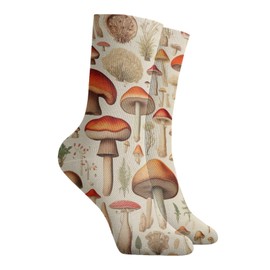 Vintage Mushroom Designs Collection Painting Classics Compression Socks Athletic Long Crew Socks For Men Women 11.8inch(30cm)