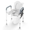 19.3\"-25.2\" Height Adjustable 7-Position Comfort Padded Aluminum Frame Toilet Seat