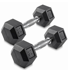 Venbytech for 10 lb Pair Rubber Coated Hex Dumbbell Set, 20 Pounds Total