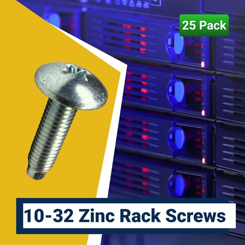 RackGold® 10-32 Zinc Rack Screws 25 Pack - USA Made