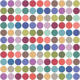 Polka Dots Wall Decals 121 Modern Multi-color 2 inch Confetti Polka Dots Wall Decals, Removable and Reusable Eco Friendly Wall Stickers