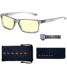 Gunnar Vertex Gaming and Computer Glasses +2.5 Strength - 65% Blue Light Filter, 100% UV Protection - Eye-Friendly Blue Light Glasses - Premium - Reduces Eye Strain, Onyx lens: amber (65% blue light