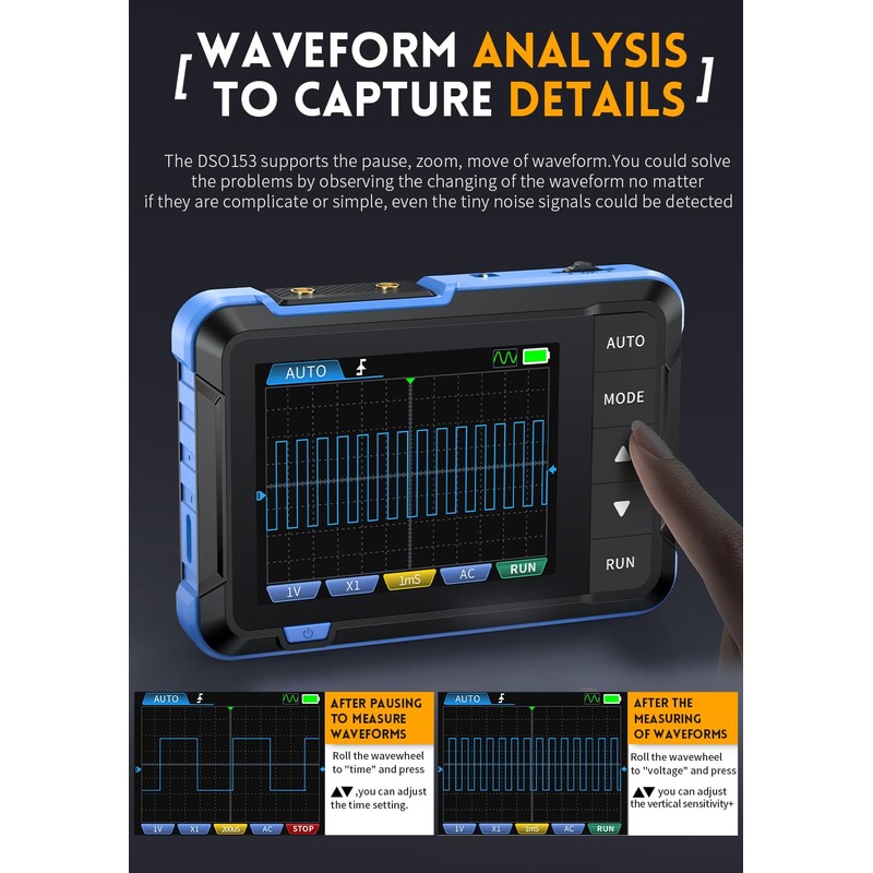 【Upgraded DSO153 Plus 10X Probe】 2 in 1 Oscilloscope/DDS Signal