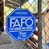 FAFO Security Sign and FENCE BRACKET - Color: HOA Friendly