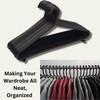 STRAAME Black Plastic Hangers with Hooks - Adult Premium Clothes