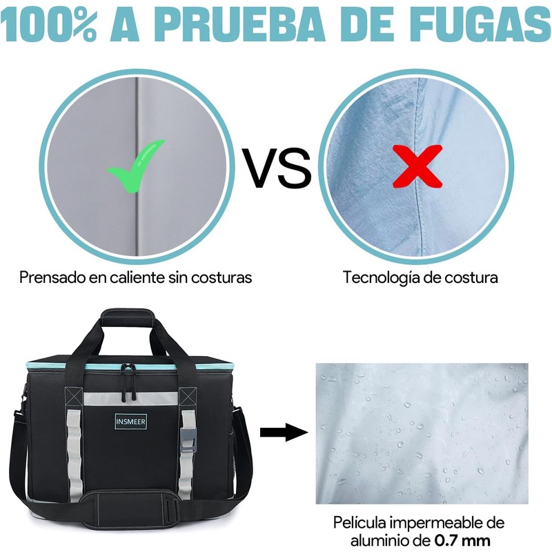 INSMEER Hielera Térmica Plegable para 65 latas Gran Capacidad Bolsa