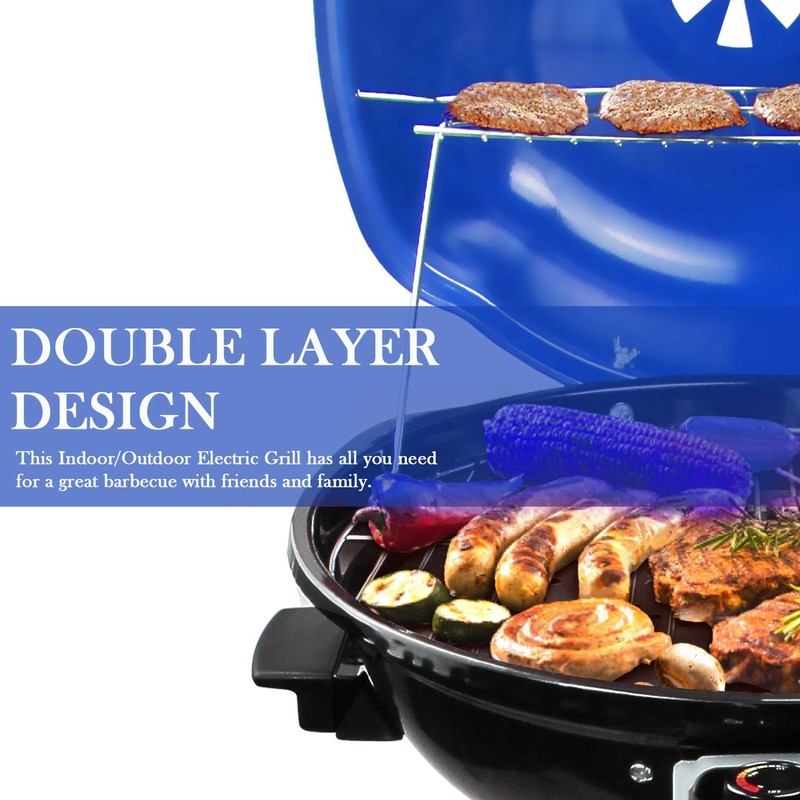Techwood 1600W Indoor Outdoor Electric Grill, Electric BBQ Grill, Portable