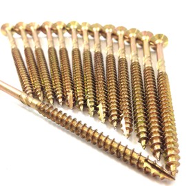 50, 5.0mm x 60mm, (10g), Premium 'Cutter Thread' Wood Screws, POZI CSK, TIMBERFIX 360, Gold
