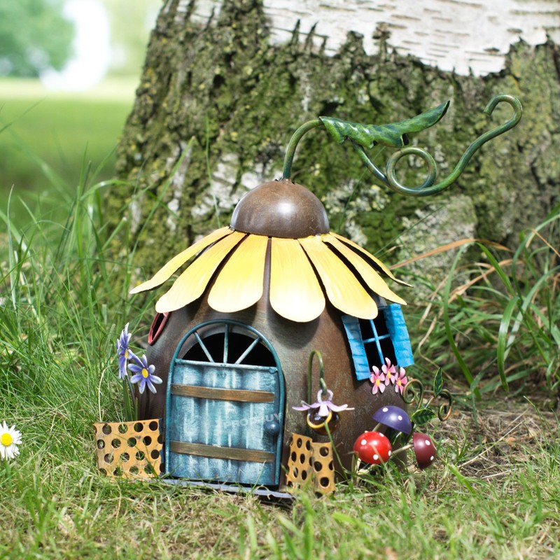 ProdBuy Limited Metal Fairy Garden Sunflower House