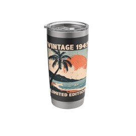 Vintage 1945 80 Years Old - Retro 80th Birthday Decorations Stainless Steel Insulated Tumbler