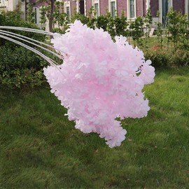 Pusuny 5PCS Artificial Pink Cherry Blossom Branches Decor, 35 Inch Faux Cherry Blossom Flowers for Tall Floor Vase Used as Wedding Home Decoration, Faux Pink for Dinner Table Centrepiece