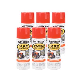 Rust-Oleum 303472-6PK Farm & Implement Spray Paint, 12 oz, Husqvarna Orange, (Pack of 6)