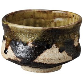 Ale-net Matcha Bowl, 4.6 x 3.1 inches (11.7 x 8 cm), Black Oribe Vidro Matcha Bowl, Tea Ceremony, Mino Ware, Made in Japan