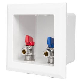 EFIELD Pre-Assembled Faucet Outlet Box, 1/2-Inch CPVC PPE Intet with Installed 1/4-Turn Ball Valve for Hot & Cold Water Supply, Chrome Plate