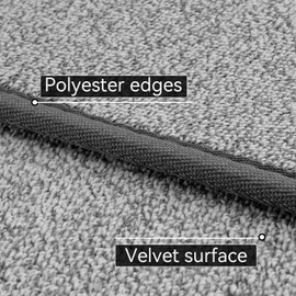 AREDO Door mat with Non Slip Rubber Backing, Washable Soft Floor Carpet for Kitchen, Hallway, Entryway Indoor, Bedroom, Laundry, Low Pile Area Rugs, Solid Color with Pointillism Style, 2 * 3 ft Grey