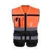 TopTie Hi-Vis Construction Work Surveyor Vest, Multi Pockets Safety Vest-Orange-L