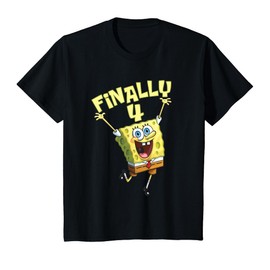 Mademark x SpongeBob SquarePants - Kids Original SpongeBob Square Pants - 4th Birthday. Finally 4. T-Shirt