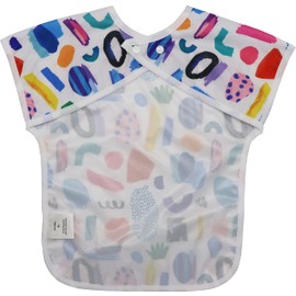 ZENBÉBÉ Baby Bib for Boys & Girls - Colorful Waterproof Leak Proof Toddler Short Sleeve Smock - 1-3 years (Art)