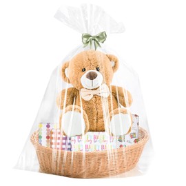 12PCS Large Cellophane Bags 40x50 Inch Clear Cellophane Gift Bags Cellophane Wrap For Gift Baskets