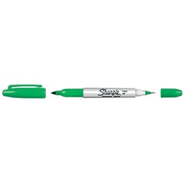 sanford Twin Tip, Fine/Ultra Fine Point, Green, Permanent Marker Pens (32204)