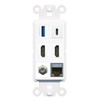 RiteAV USB 3 USB C 2 HDMI Coax Cat7 Wall Plate - Rocker [White/White]