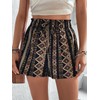 Floerns Women's Summer Tribal Print Elastic Waist Beach Shorts Green