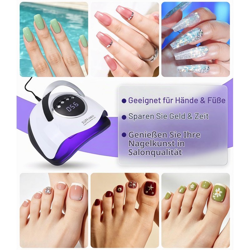 Qixeva UV Lamp for Gel Nails, 380 W UV Lamps,