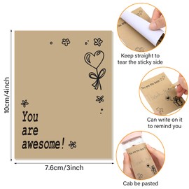 12 Pcs Sticky Notes 3 x 4 Inch Cute Sticky Notes Post Notes Motivational Stick Pads Appreciation Self Sticky Notes for Office School, 30 Sheets Each