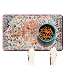 Absorbent Pet Dog Bowl Mat for Food and Water, Pet Cat Food Feeding Mat with Non Slip Rubber Backing, Dog Food Mats for Floors Waterproof, 16"x24"