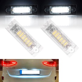 Beneges 2 x Error Free Xenon White LED Number Plate Light Compatible with 2002-2008 Skoda Superb, 2000-2015 VW Caddy Golf Jetta Passat T5
