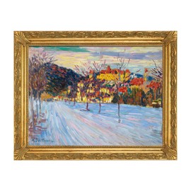 FOLKOR Gold 16x20 Open Back Painting Frame for Stretched Canvas Board, French Baroque Wood Ornate Picture Frame For Home Staircase Hallway Fireplace Decoration (Empty Frame, No Glass Cover&Backboard)