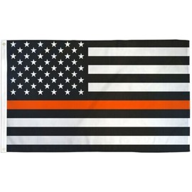 Trade Winds Thin Orange Line Flag 3x5ft Support EMS Personnel Support Search and Rescue USA