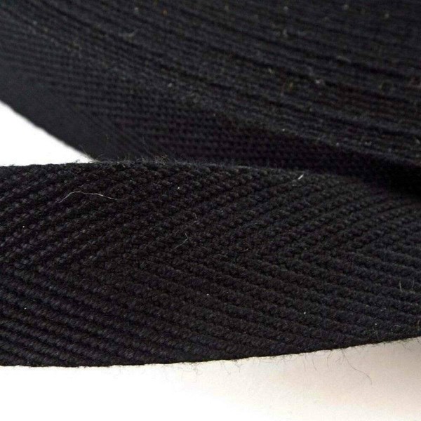 Black Cotton Blend Binding Apron Herringbone Twill Webbing Tape Sew Strap 38mm Wide- 5 metres