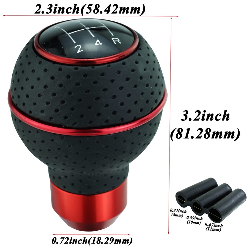 Abfer 5 Speed Shifter Knob PU Leather Car Gear Shift