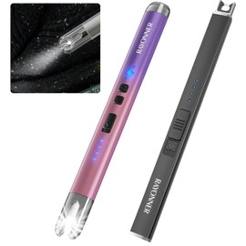 RAYONNER Candle Lighter Plasma Arc Lighters Windproof Flameless with USB Rechargeable Battery Double Safety Switch