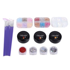 Nail Art Kit Safe Nontoxic Material Wide Application Easy Operation Varied Style Shiny Sparkling Colors Nail Design Kit