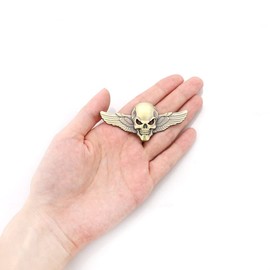 Pack of 2 Skull Emblem Car Sticker 3D Skull Badge Car Styling Sticker Accessories for Car Motorcycle (Copper)