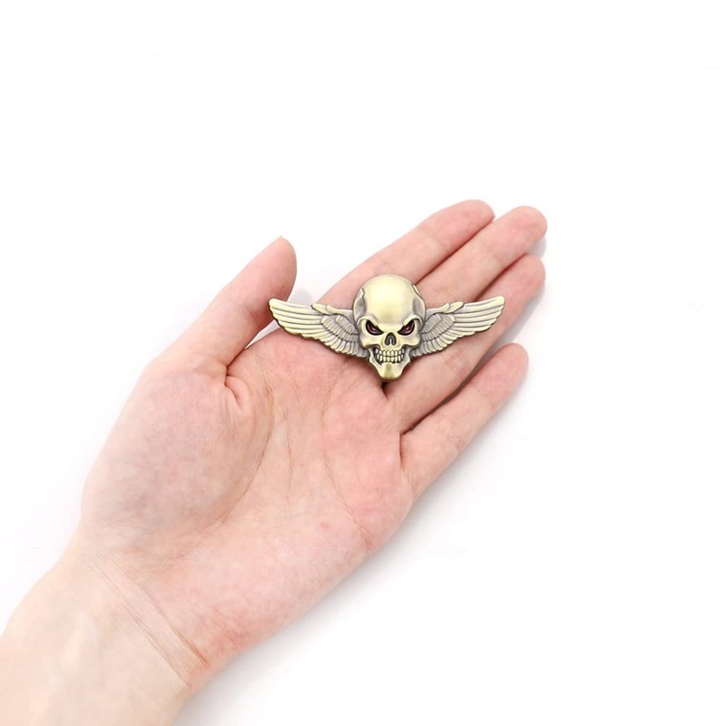 Pack of 2 Skull Emblem Car Sticker 3D Skull Badge