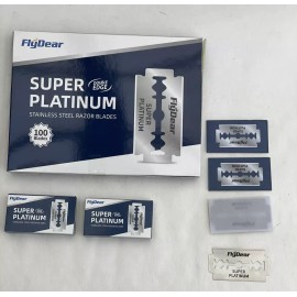 FlyDear  Double Edge Stainless Steel Razor Blades - 100 Pack Barber Supplies
