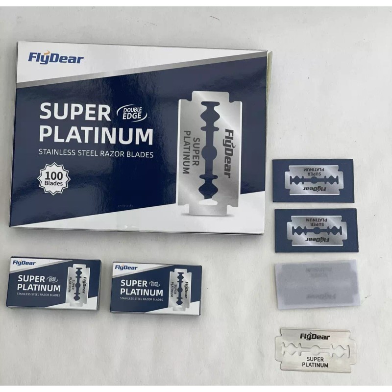 FlyDear Double Edge Stainless Steel Razor Blades - 100 Pack