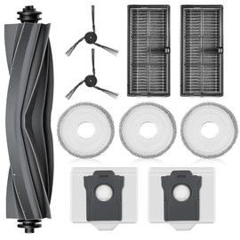 P10 Pro Ultra Accessories Kit for MOVA P10 / P50 Pro Ultra/ P10 Pro Robot Vacuum Cleaner Replacement Parts, 3 Mop Pads, 2 Dust Bags, 2 Side Brushes, 2 HEPA Filters, 1 Main Brush,10Pcs