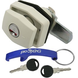 Zadi Flap Lock Service Flap Gas Box Caravan Motorhome Caravan Boat Zadi White in Set with Pro Styling Key Ring