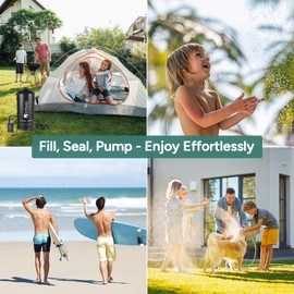 DR.PREPARE Camping Shower, 4 Gallons/5 Gallons Portable Shower with Rechargeable Electric Pump, Outdoor Shower Bag for Camping, Hiking, Traveling, Beach