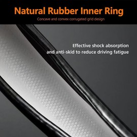 WILLINGTE Funda para Volante en Forma de D,Funda para Volante de Coche, 15 Pulgadas de Fibra de Carbono de Microfibra de Piel sintética,con 1 pcs Toallas de Limpieza de Microfibra (A)